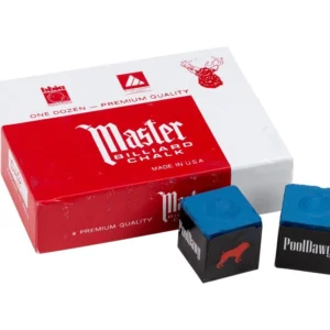 PoolDawg Blue Master Chalk (Box of 12 Cubes)